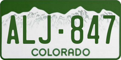 CO license plate ALJ847