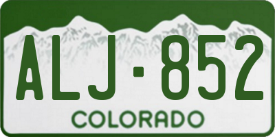 CO license plate ALJ852