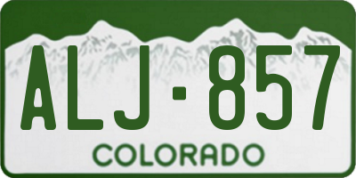 CO license plate ALJ857