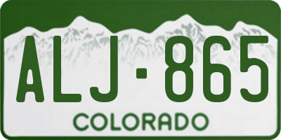 CO license plate ALJ865