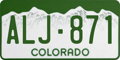 CO license plate ALJ871