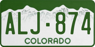 CO license plate ALJ874