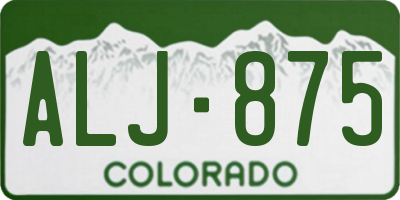 CO license plate ALJ875