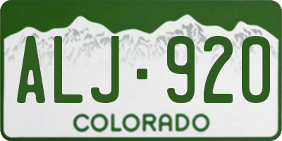 CO license plate ALJ920