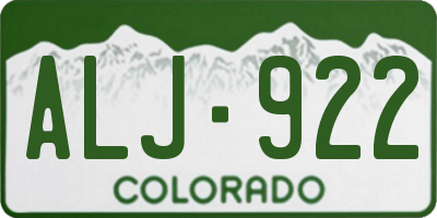 CO license plate ALJ922
