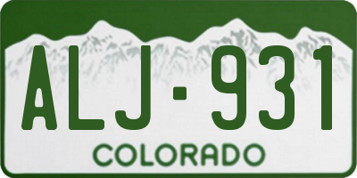 CO license plate ALJ931