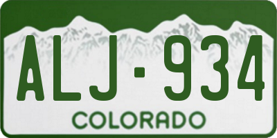 CO license plate ALJ934