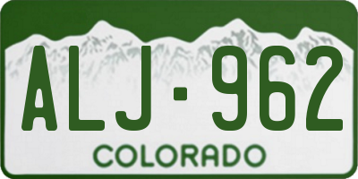 CO license plate ALJ962