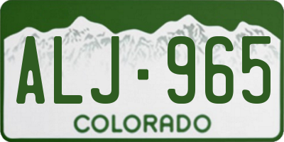 CO license plate ALJ965