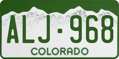 CO license plate ALJ968