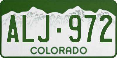 CO license plate ALJ972