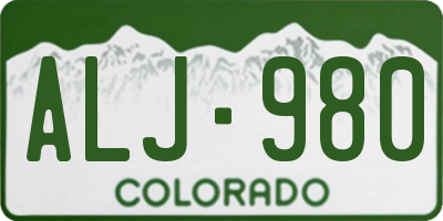 CO license plate ALJ980