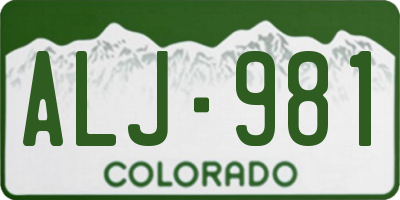 CO license plate ALJ981