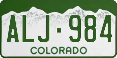 CO license plate ALJ984