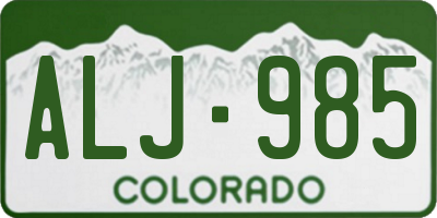 CO license plate ALJ985