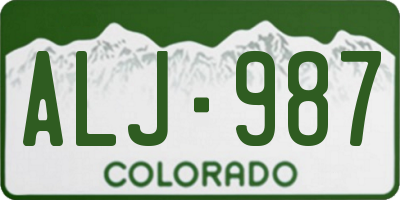 CO license plate ALJ987