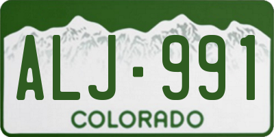 CO license plate ALJ991
