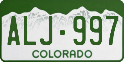 CO license plate ALJ997
