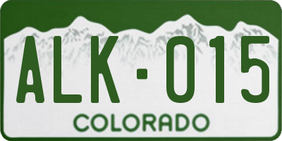 CO license plate ALK015
