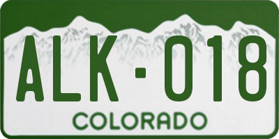 CO license plate ALK018