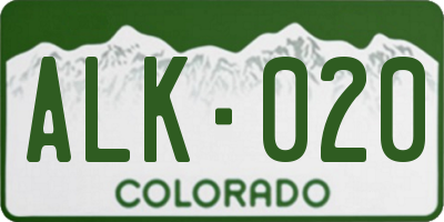 CO license plate ALK020