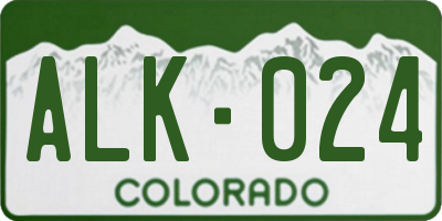 CO license plate ALK024