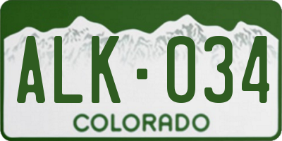 CO license plate ALK034