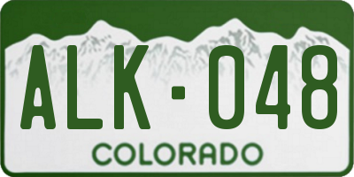 CO license plate ALK048
