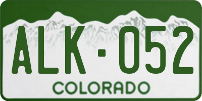 CO license plate ALK052