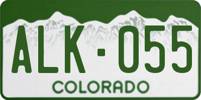 CO license plate ALK055