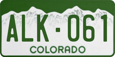 CO license plate ALK061