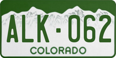 CO license plate ALK062