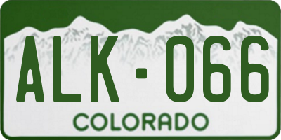 CO license plate ALK066