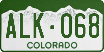 CO license plate ALK068