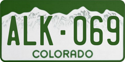 CO license plate ALK069