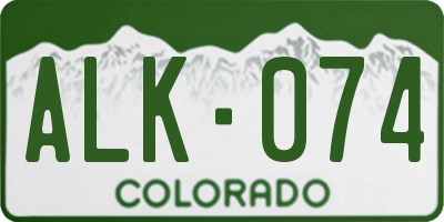 CO license plate ALK074