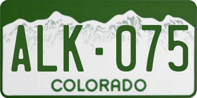 CO license plate ALK075