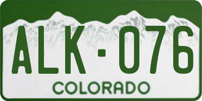 CO license plate ALK076