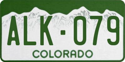 CO license plate ALK079