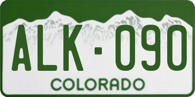 CO license plate ALK090