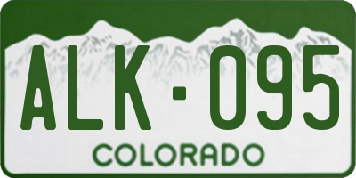 CO license plate ALK095