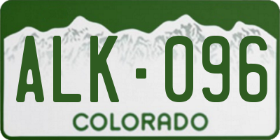 CO license plate ALK096