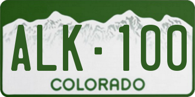 CO license plate ALK100