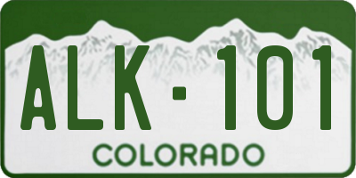 CO license plate ALK101