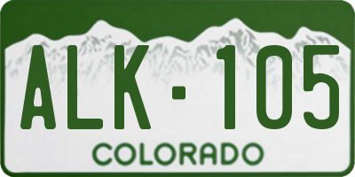 CO license plate ALK105