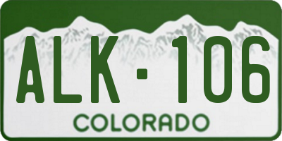 CO license plate ALK106