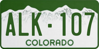 CO license plate ALK107