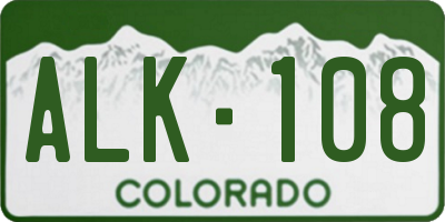 CO license plate ALK108