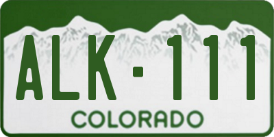 CO license plate ALK111