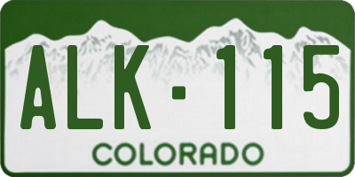 CO license plate ALK115